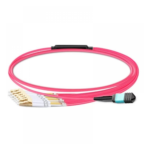 MPO to 12 LC (6 Duplex LC) Breakout Cable, Multimode OM4