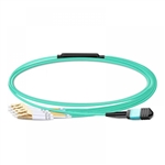 MPO to 8 LC (4 Duplex LC) Breakout Cable, Multimode OM3