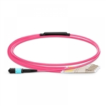 MPO to 8 LC (4 Duplex LC) Breakout Cable, Multimode OM4