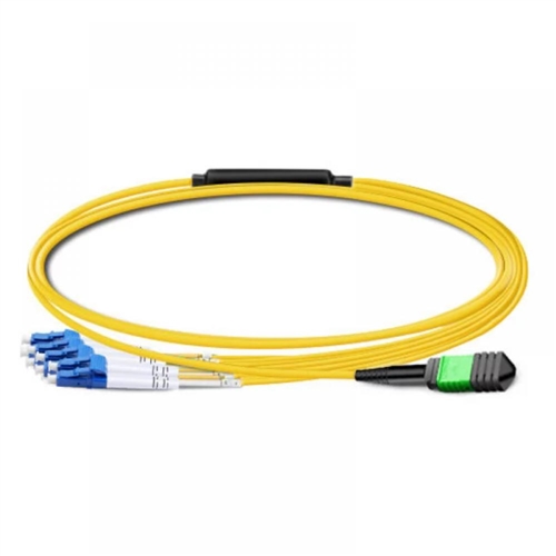 MPO to 8 LC (4 Duplex LC) Breakout Cable, Singlemode.