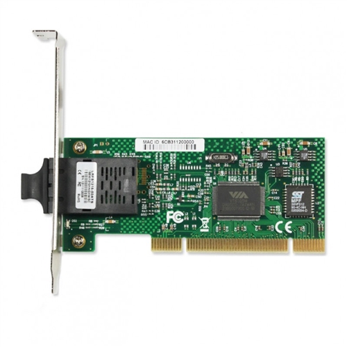 PCI Fast Ethernet 100Base-FX Fiber Network Interface Card, VIA VT6105M Chipset Fiber NIC, Single SC Port, SMF