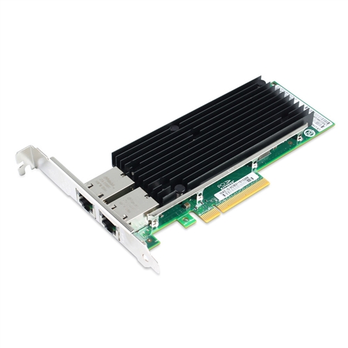 PCIe 10 Gigabit Ethernet Dual RJ45 Port Network Interface Card, PCI Express x8 Intel X540 Chipset Server Network Adapter